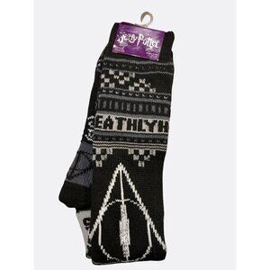 Harry Potter Deathly Hallows Black & Gray Knit Socks